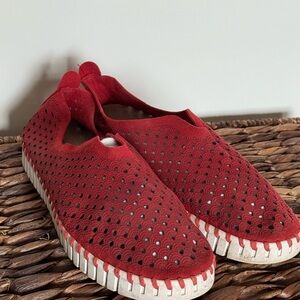 Women's Red Slip-On Shoes